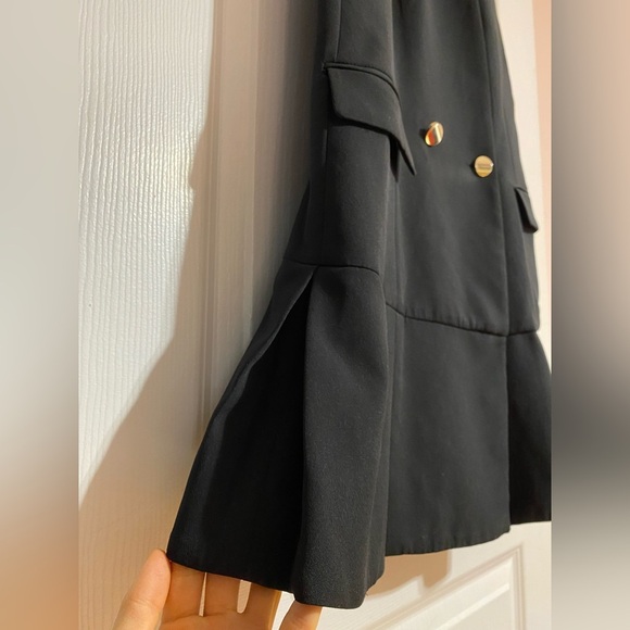 NWT Zara Mini V Neck Buttoned Pockets Sleeveless Preppy Vest Dress Size Medium - Picture 10 of 16